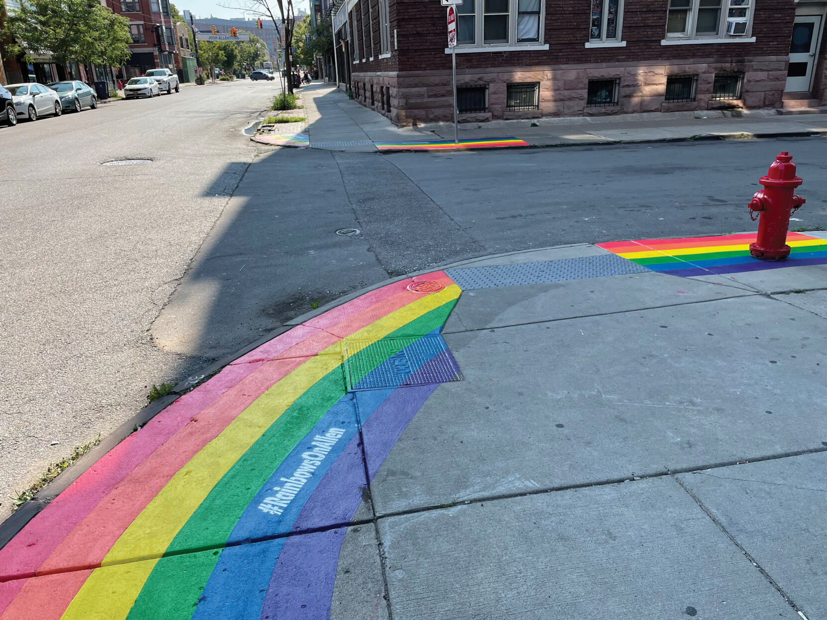 Rainbow corners on Allen Street